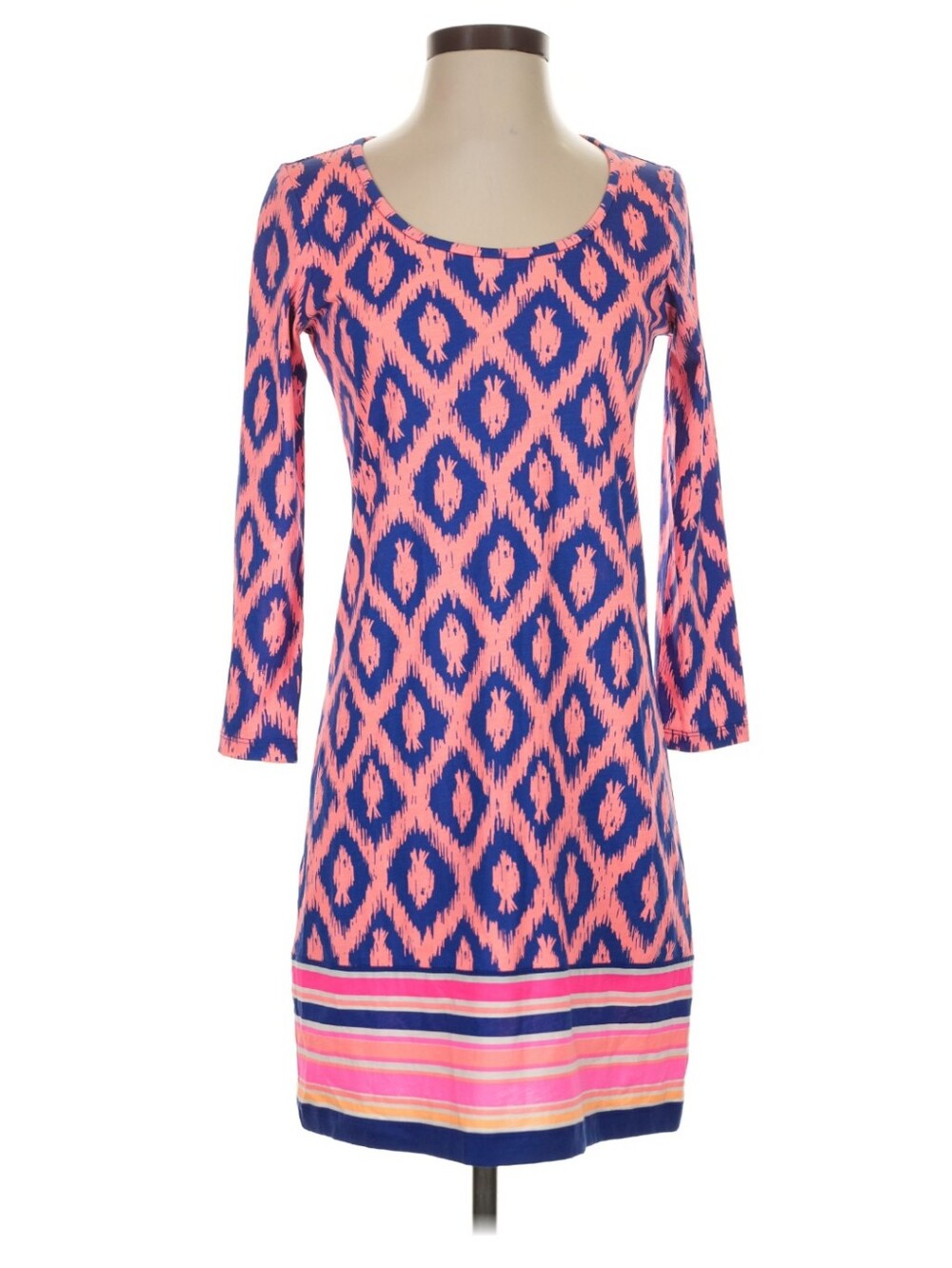 Lilly Pulitzer Size XS Geometric Long-Sleeve Shift Dress 100% Cotton NWOT